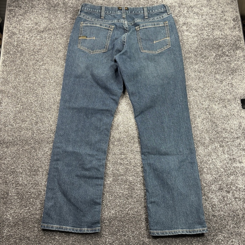 Ariat M5 Rebar Jeans Mens 36x34 Blue Straight Leg Mid Rise Stretch Work Denim